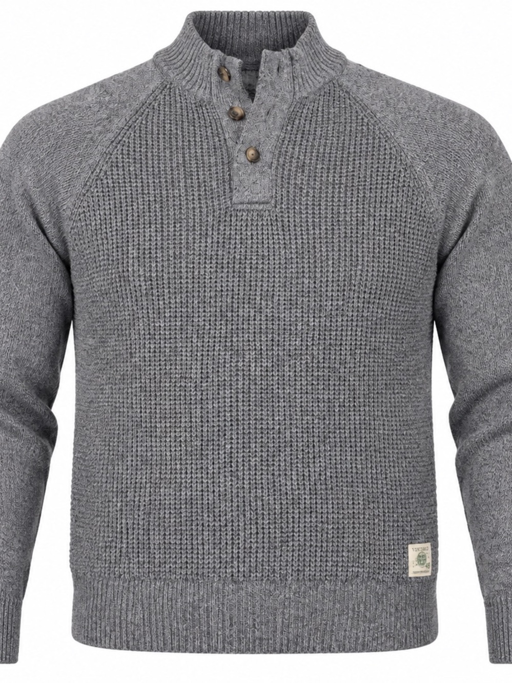 Weatherproof Men's Gray Button-Neck Turtleneck Sweater